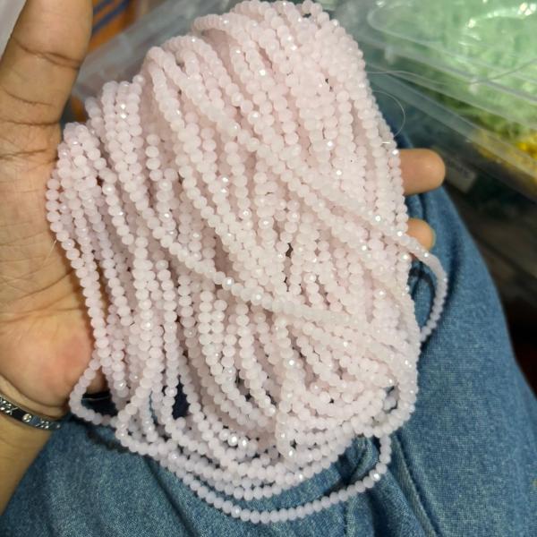 Crystals Beads 3mm Size Baby Pink , Minimum Order Qty 2 lines