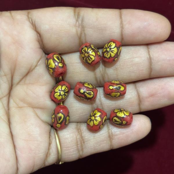 Painted Corals , 10 X 8mm, sold by 1 pc