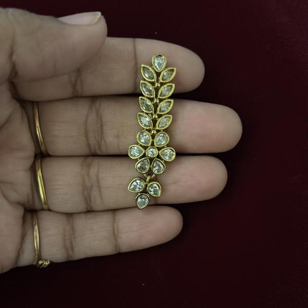 Full White Stone Mehandi Finish Pendant with side Holes