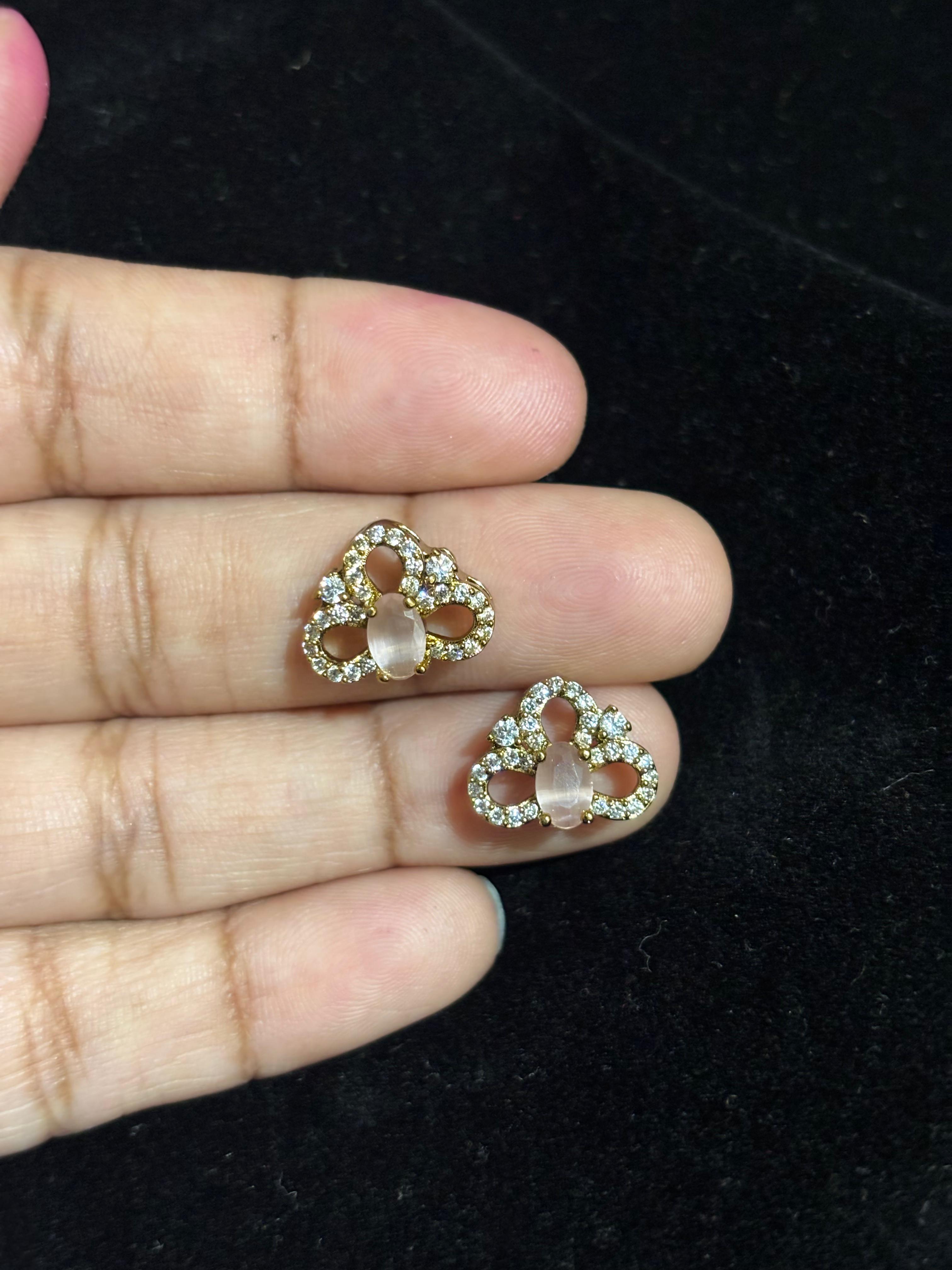 Mehandi Finish Small Side Pendants ,set of 1 pair, Colours available