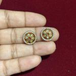 Mehandi Finish Side Pendants ,set 1 pair (pink and green available)