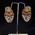 Stud customized with Pearls hangings, Set of 1 Pair, Colours Available