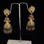 Gold Finish Butta's with hydro bead hangings, Set of 1 Pair, Colours Available