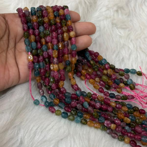 Dul Dul Beads  Multi colour  7 X 11mm approx