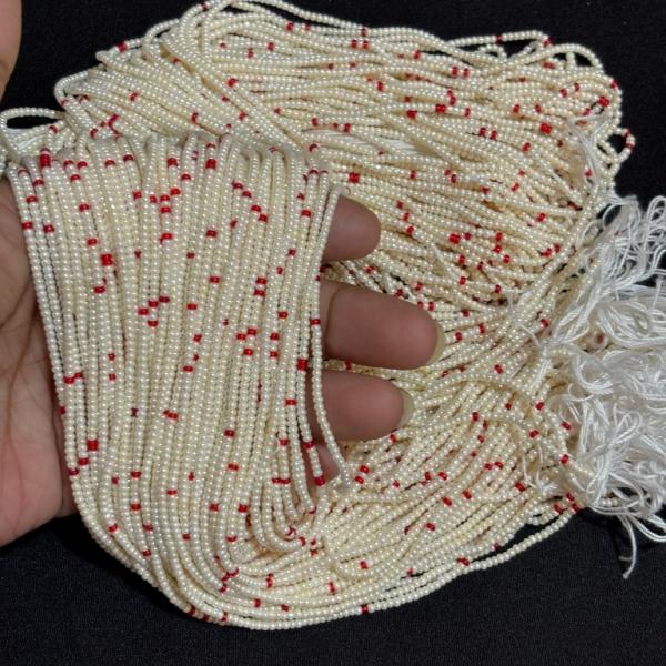 Sugar Beads Cream Shade Red mix 1.5x2mm, Minimum Order Qty 5 lines