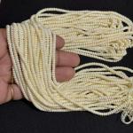 Sugar Beads Cream Shade plain 3x2mm, Minimum Order Qty 2 lines