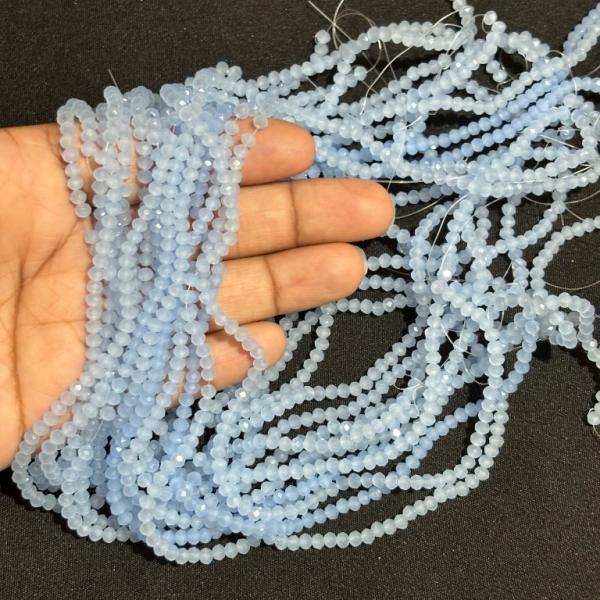 Crystals Beads Sea Blue 3mm size, Minimum Order Qty 2 lines