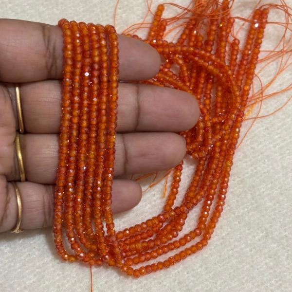 CZ Beads Orange Colour 3mm