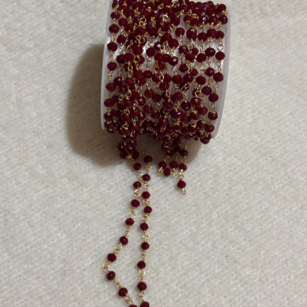 Maroon Crystal chain 3mm