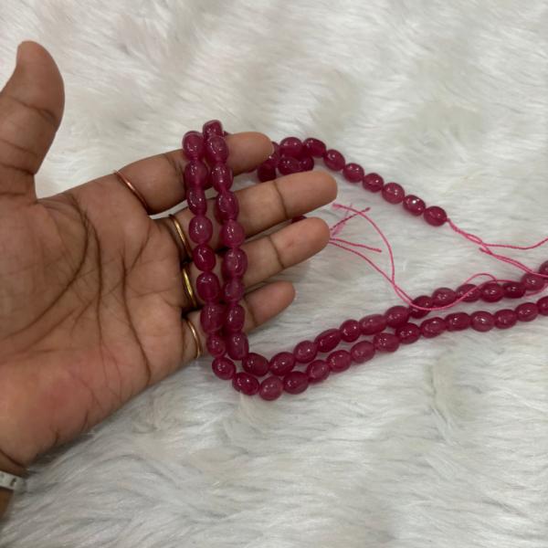 Dul Dul Beads  Dark Pink colour  5 X 7mm approx