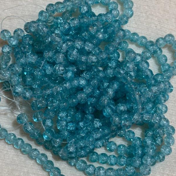 Crackle Beads Plain skyblue 8.2x7.5mm