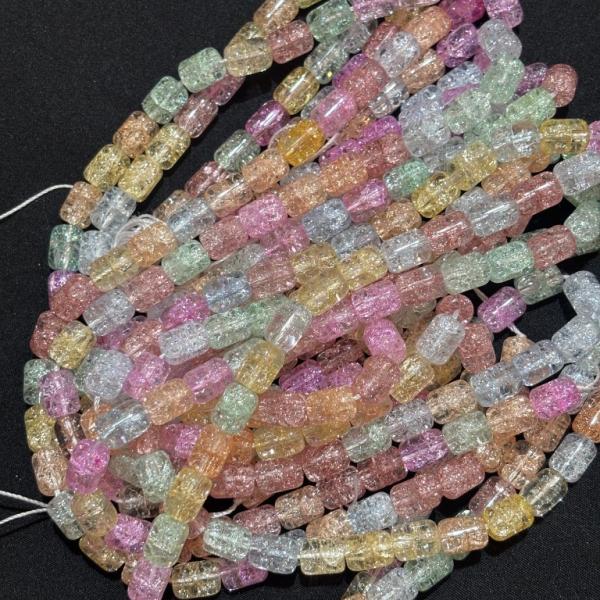 Crackle Beads Premium spring Pastel cylanderical 8x11mm