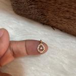 Antique Finish single white stone inside Drop Charms