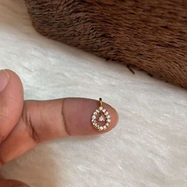 Antique Finish single white stone inside Drop Charms