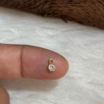 Micro plated Single stone round shape mini drop charms