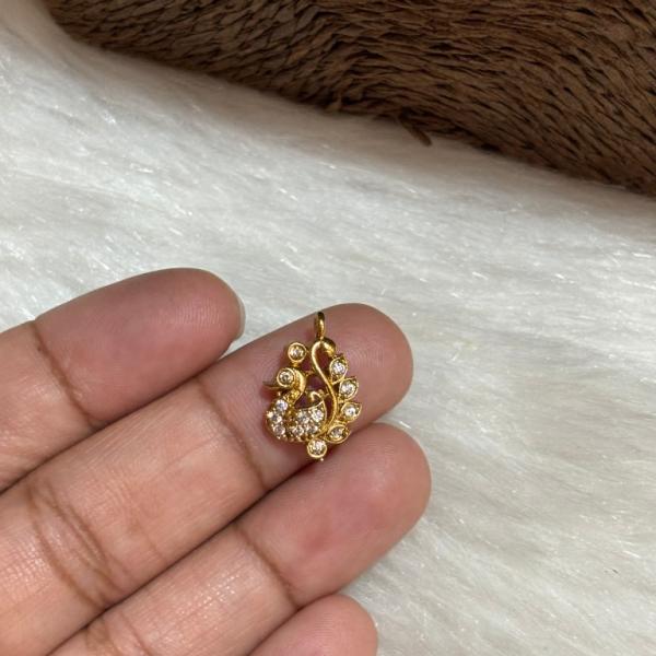 Peocock white stone small Charms