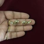 Peacock white stone Side Pendants ,set of 1 pair