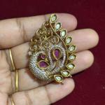 Heavy Victorian Peocock Side Brochures Sold By 1Pc  ( Green and Pink colours available)