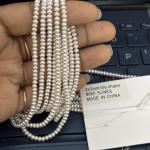 Swarosvki - 2x3mm White shade rondelle Shape Pearls
