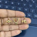 Gold Finish Shanku Chakra Namam Charms, set of 3 pcs