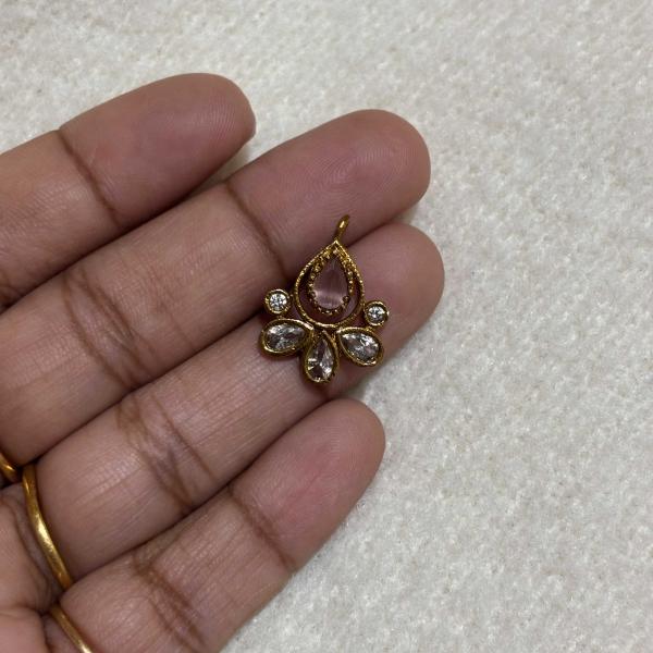 Antique Finish flower below drop model charms ( sea Green, Baby pink and blue colours available)