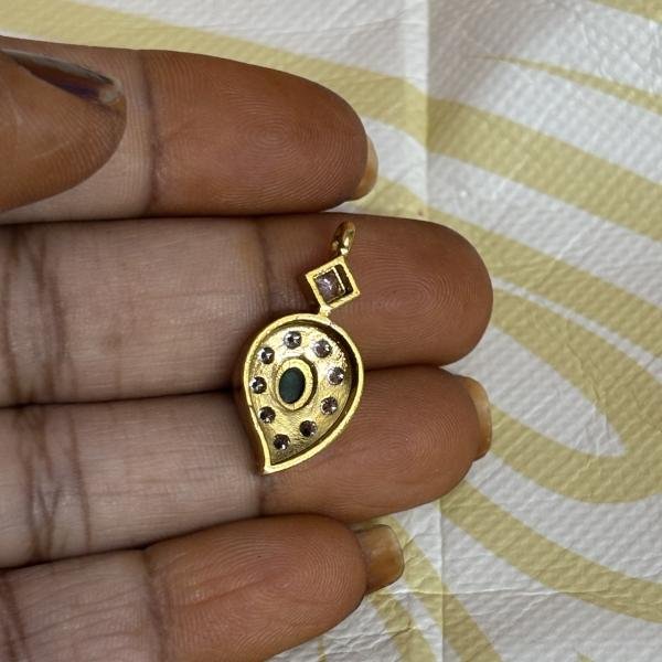 Gold Finish Mango Shape Pendant , Sold by 1 Pc , Please Select Colour
