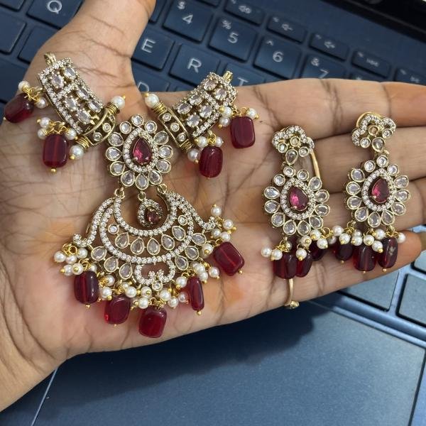 Victorian Rani haram Pendant with Earring