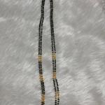 Micro Plated Short Mangalsutra Black Beads Double line
