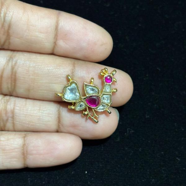 Jadav white & Pink color Peacock Pendants