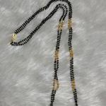 Micro Plated Long Mangalsutra Black Beads Double line
