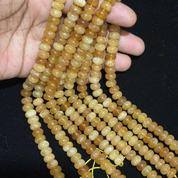ONYX   rondelle smooth beads honey colour 5mm