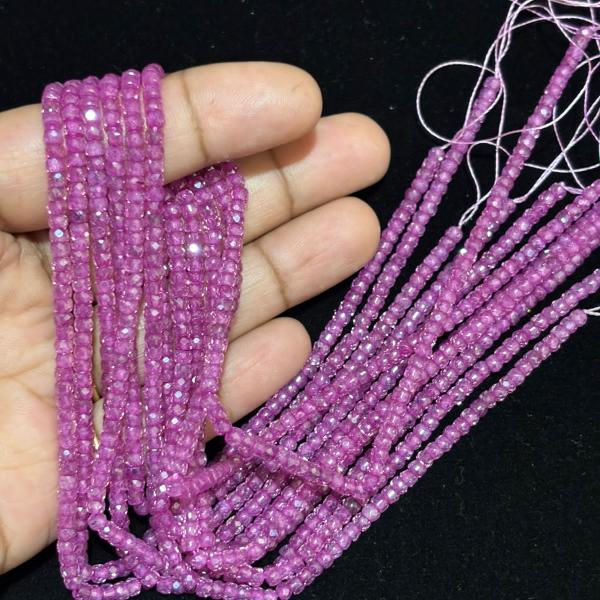 CZ American Beads Dark Magenta Colour 3mm