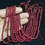 ONYX  Beads Plain round shape maroon colour 4mm