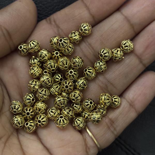 Antique Gold Nakshi balls 4mm Sold By 1 pc