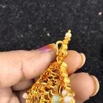 Gold Shade Pendant with Earrings