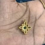 Gold Finish Small Pendant with one connector, Sold by 1 Pc