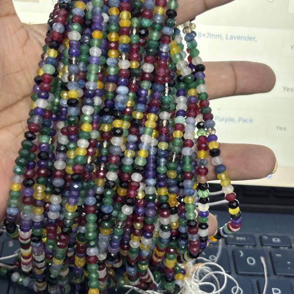ONYX  Beads Multi colour 3x4.5