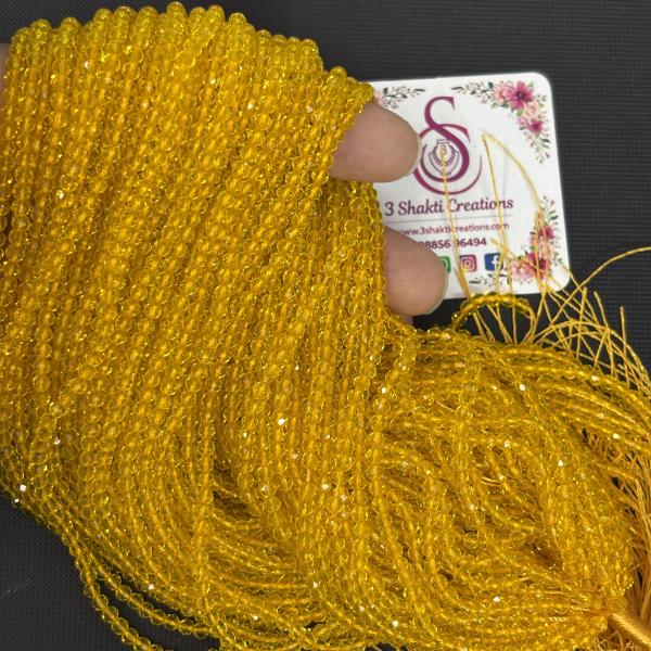 3mm Hydro (Glass) Beads, Yellow Colour , Minimum Order Qty 2 lines