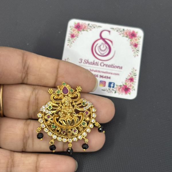 Gold Finish Small Lakshmi devi Pendant without Earrings