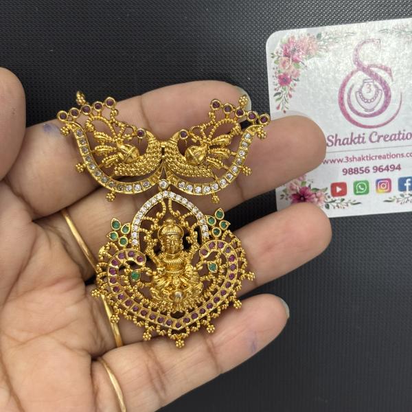 One Gram Gold Rani haram Lakshmi devi Pendant without Earrings