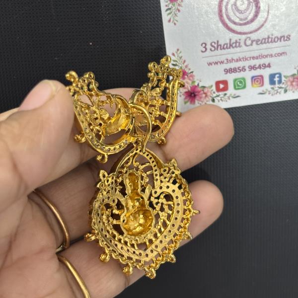 One Gram Gold Rani haram Lakshmi devi Pendant without Earrings