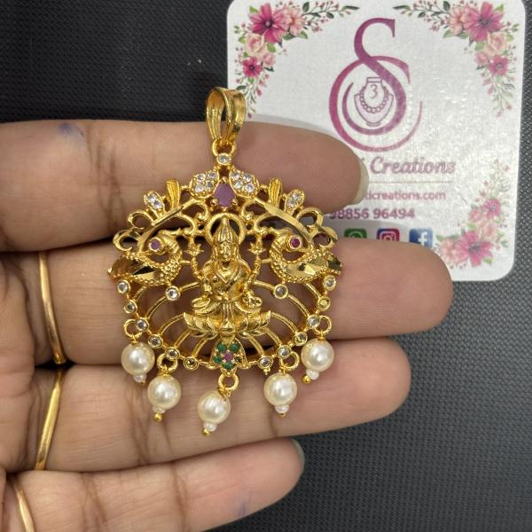 Micro Plated Small Lakshmi devi Pendant without Earrings