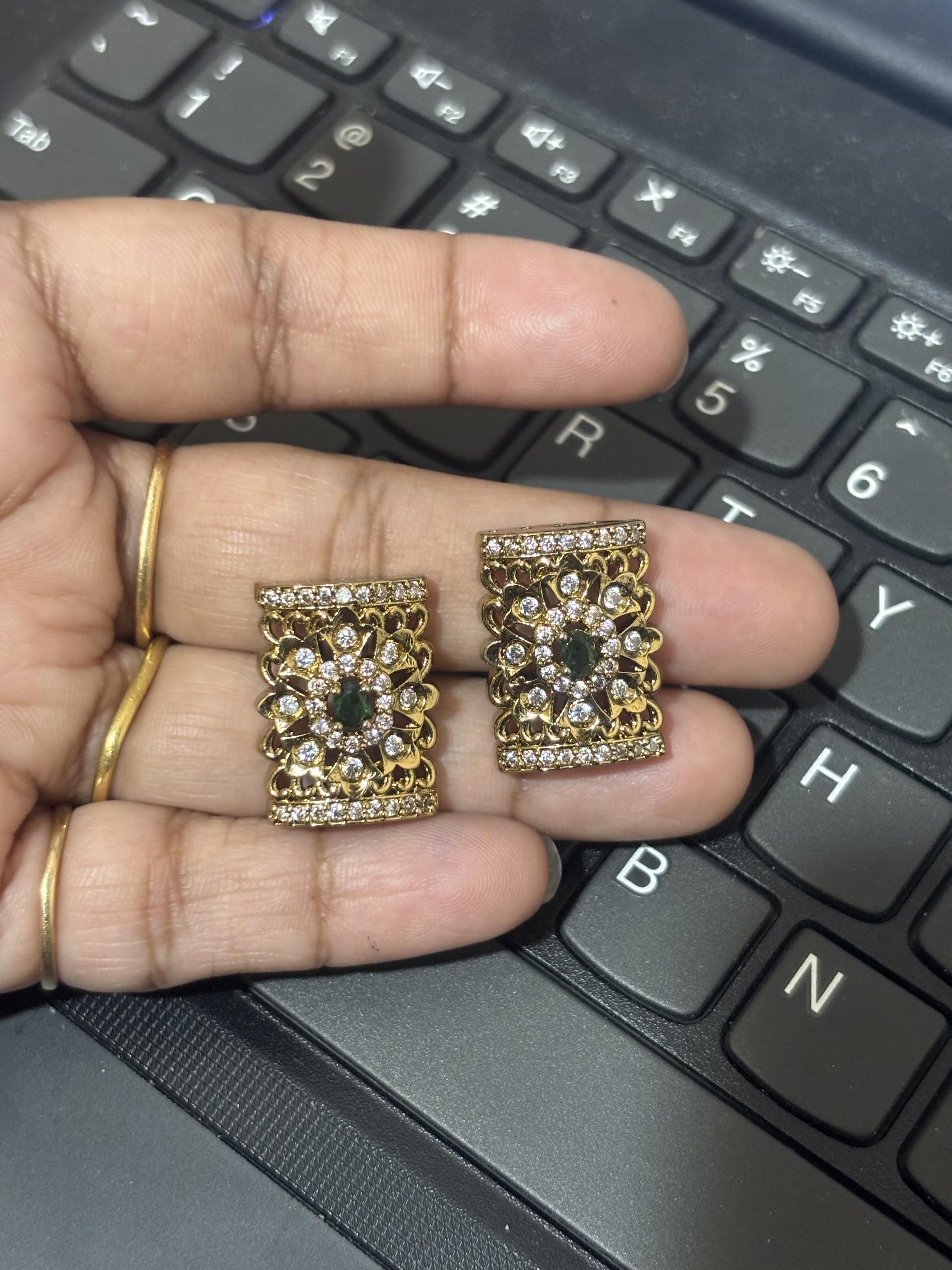 Mehandi Finish Side Pendants, set of 1 pair, colours available