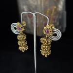 Gold Replica 3 layers Butta Earings  ,set of 1 pair
