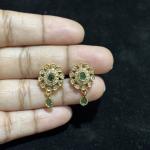 Gold Replica Flower studs with drop hanging with screw back ,set of 1 pair