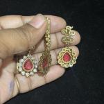 Mehandhi Finish Pendant with 6 holes with Earrings , sold by 1 pc, Colours Available