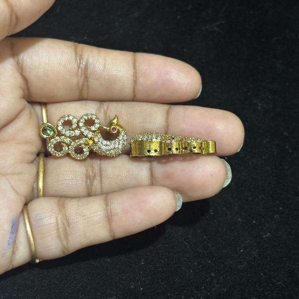 Victorian Peacock Side Pendants, set of 1 pair