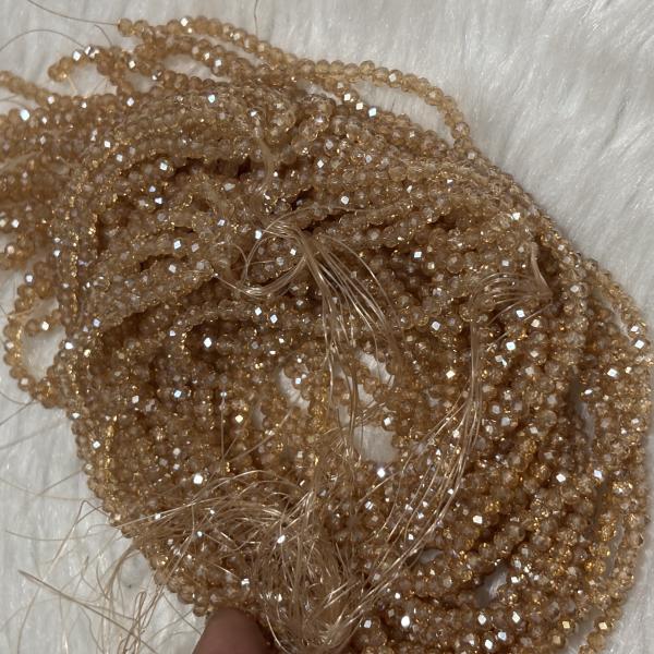 Crystals Beads Honey Gold 3mm Size, Minimum Order Qty 2 lines