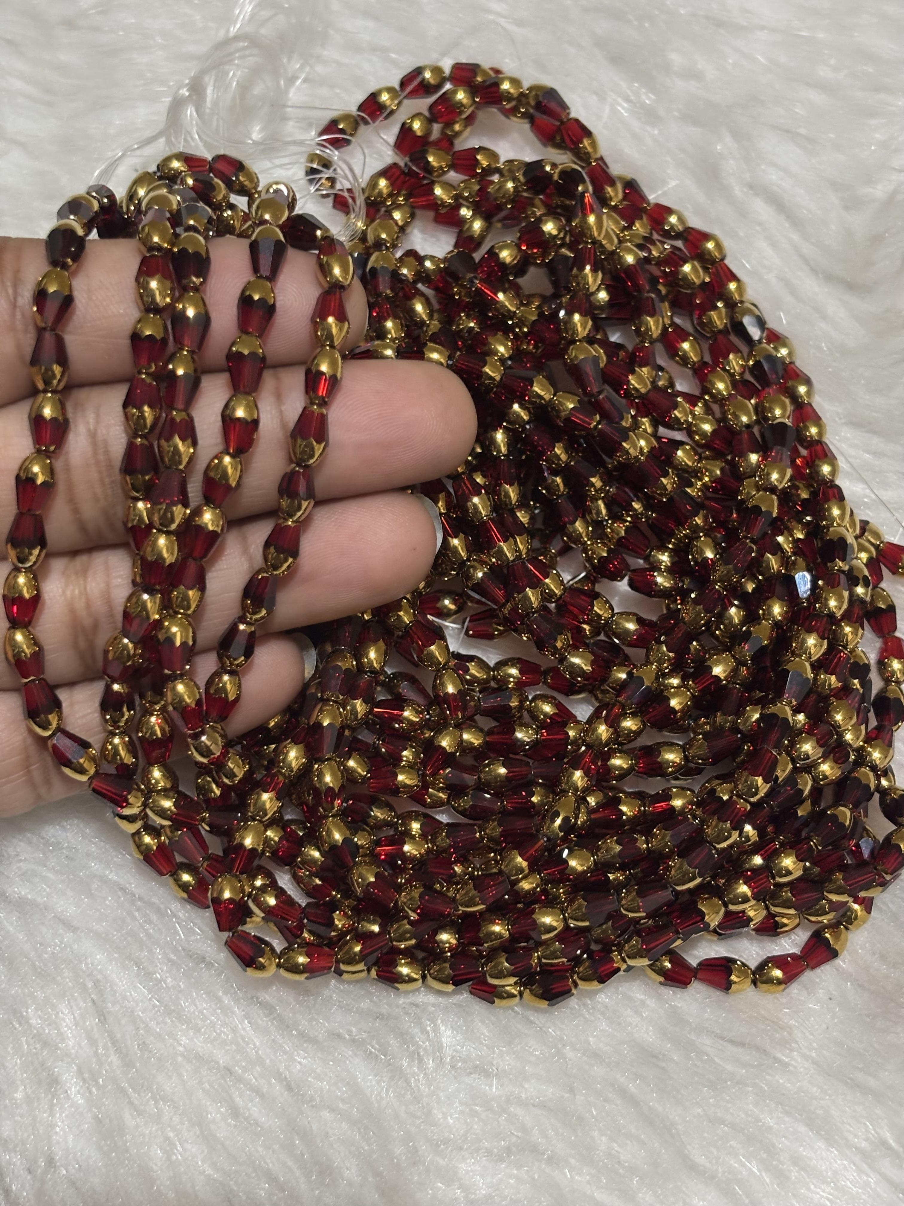 Crystal Drop Shape with Gold mix , 6.7 x 4mm , Colours Available