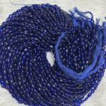 Monalisa Flat oval shape Beads  Royal Blue 4.5x7mm, Minimum Order Qty 2 lines
